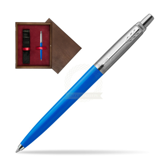 Długopis Parker Jotter Originals Niebieski w pudełku drewnianym Wenge Single Bordo