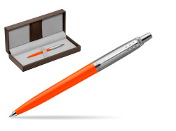 Długopis Parker Jotter Originals Orange w brązowym pudełku skórzanym