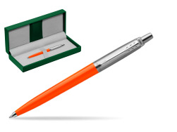 Długopis Parker Jotter Originals Orange w zielonym pudełku skórzanym