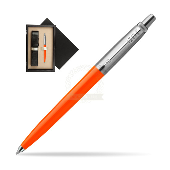 Długopis Parker Jotter Originals Orange w pudełku drewnianym Czerń Single Ecru