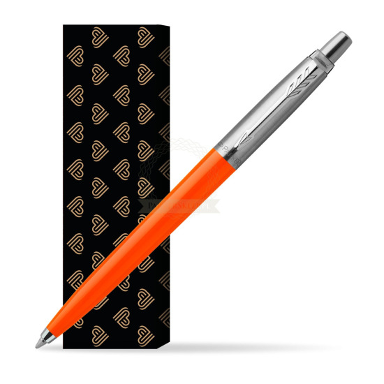 Długopis Parker Jotter Originals Orange w obwolucie Złote Serca