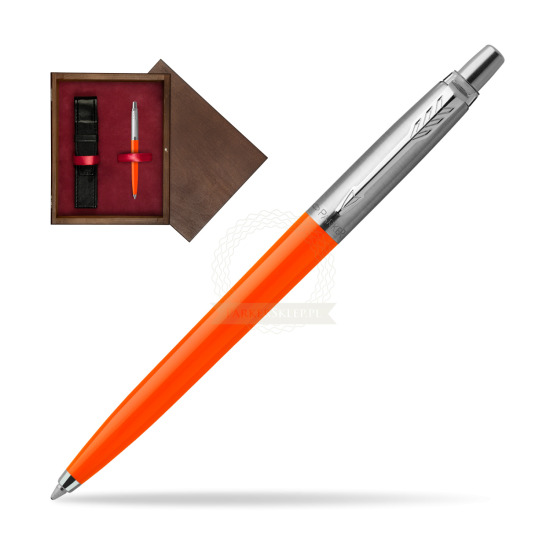 Długopis Parker Jotter Originals Orange w pudełku drewnianym Wenge Single Bordo