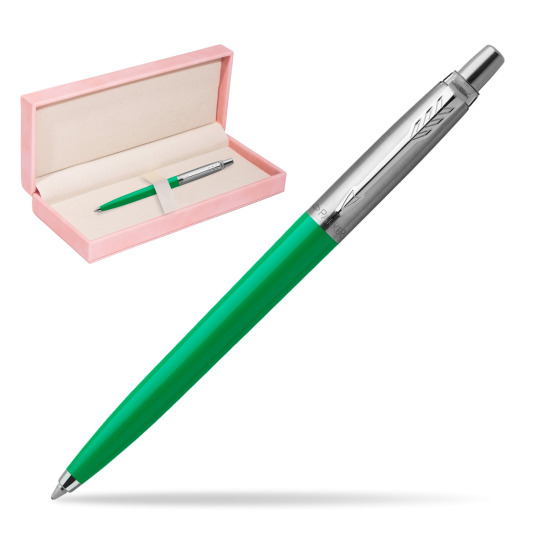 Długopis Parker Jotter Originals Zielony w różowym pudełku zamszowym