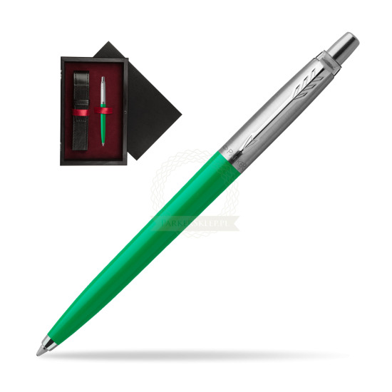 Długopis Parker Jotter Originals Zielony w pudełku drewnianym Czerń Single Bordo