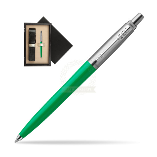 Długopis Parker Jotter Originals Zielony w pudełku drewnianym Czerń Single Ecru