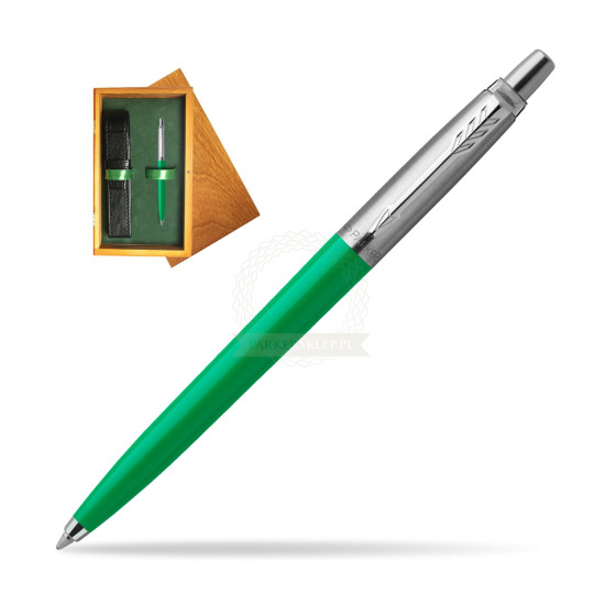 Długopis Parker Jotter Originals Zielony w pudełku drewnianym Honey Single Zieleń