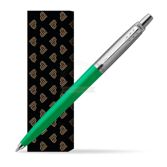 Długopis Parker Jotter Originals Zielony w obwolucie Złote Serca