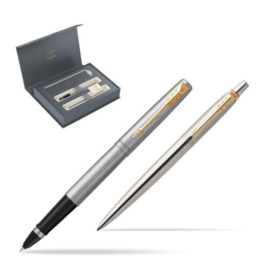 Zestaw Prezentowy Parker Pióro kulkowe + Długopis Jotter Stalowy GT w pudełku Parker Duo 2022