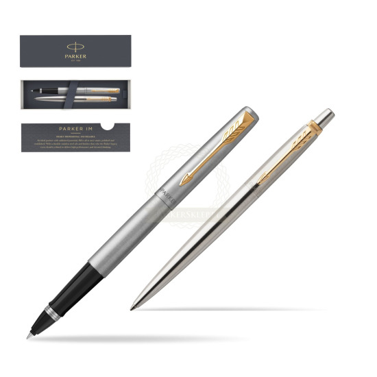 Zestaw Prezentowy Parker Pióro kulkowe + Długopis Jotter Stalowy GT 