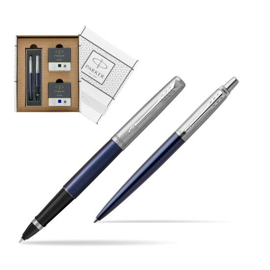 Zestaw Prezentowy Parker Pióro Kulkowe + Długopis Jotter Royal Niebieski CT w białym pudełko Parker Eco
