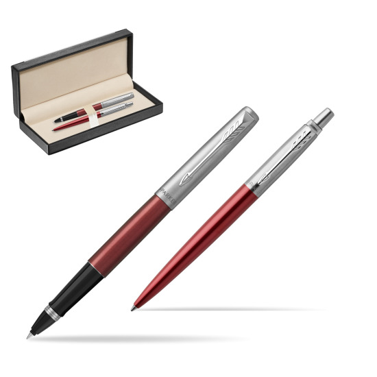 Zestaw Parker Pióro kulkowe + Długopis Jotter Kensington Czerwony CT w pudełku classic black