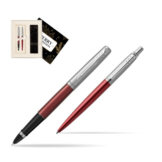 Zestaw Parker Pióro kulkowe + Długopis Jotter Kensington Czerwony CT w pudełku Magic of Christmas
