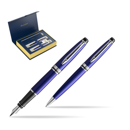 Zestaw prezentowy pióro wieczne + długopis Waterman Expert Ciemnoniebieski CT 