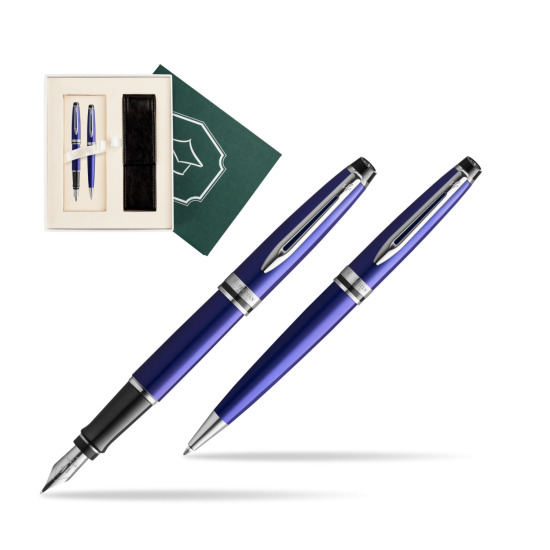 Zestaw prezentowy pióro wieczne + długopis Waterman Expert Ciemnoniebieski CT w pudełku Wiedza i Nauka