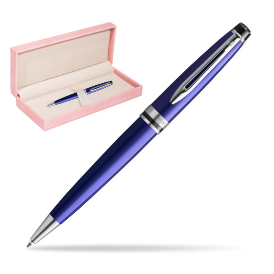 Długopis Waterman Expert Ciemnoniebieski w różowym pudełku zamszowym