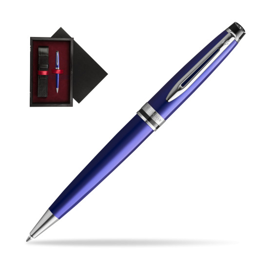 Długopis Waterman Expert Ciemnoniebieski w pudełku drewnianym Czerń Single Bordo