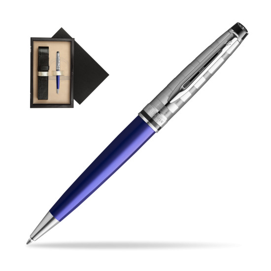 Długopis Waterman Expert DeLuxe Granatowy w pudełku drewnianym Czerń Single Ecru