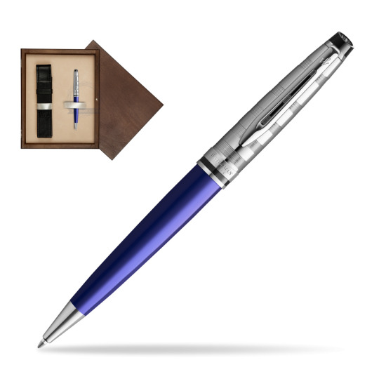 Długopis Waterman Expert DeLuxe Granatowy w pudełku drewnianym Wenge Single Ecru