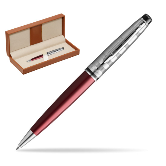 Długopis Waterman Expert DeLuxe Ciemnoczerwony w pudełku classic brown