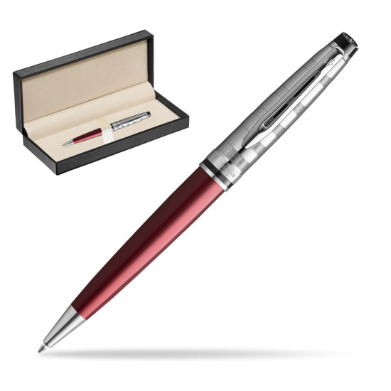 Długopis Waterman Expert DeLuxe Ciemnoczerwony w pudełku classic pure black