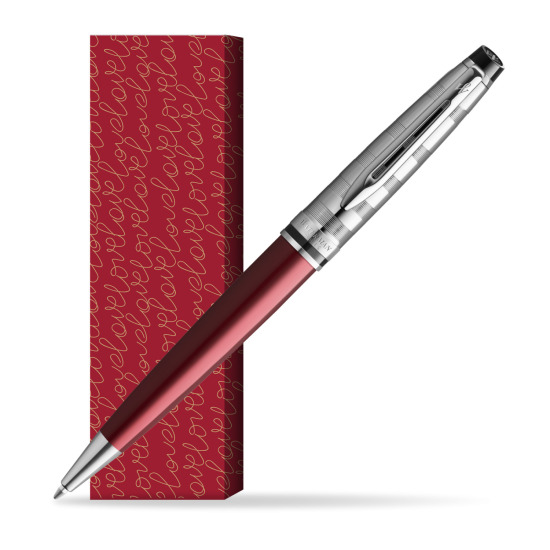 Długopis Waterman Expert DeLuxe Ciemnoczerwony w obwolucie True Love