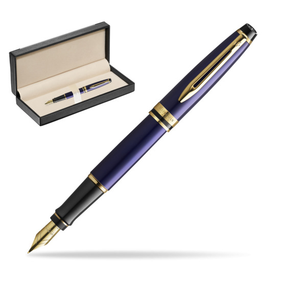 Pióro wieczne Waterman Expert Granatowy GT Złota stalówka 18k. w pudełku classic black