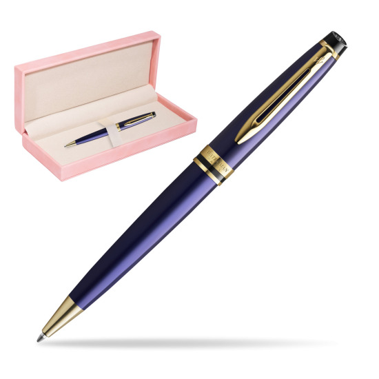 Długopis Waterman Expert Granatowy GT w różowym pudełku zamszowym
