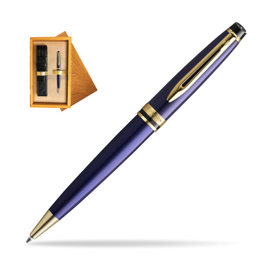 Długopis Waterman Expert Granatowy GT w pudełku drewnianym Honey Single Ecru