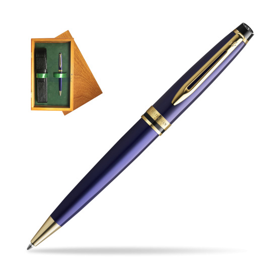 Długopis Waterman Expert Granatowy GT w pudełku drewnianym Honey Single Zieleń