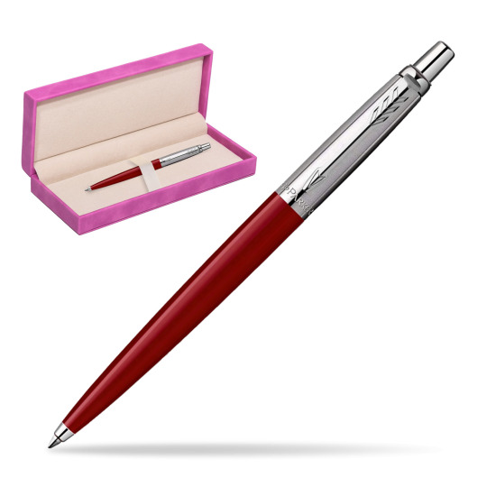 Długopis Parker Jotter Original Czerwony w pudełku zamszowym fuksja