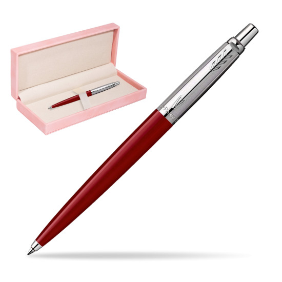 Długopis Parker Jotter Original Czerwony w różowym pudełku zamszowym