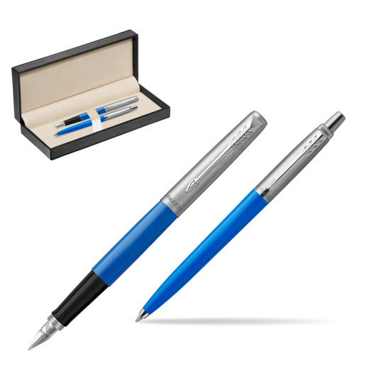 Zestaw Prezentowy Pióro Wieczne + Długopis Parker Jotter Originals Niebieski w pudełku classic pure black