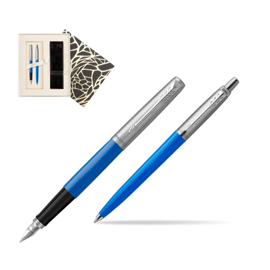 Zestaw Prezentowy Pióro Wieczne + Długopis Parker Jotter Originals Niebieski w pudełku Jubileusz