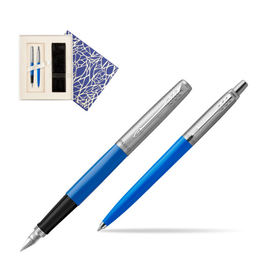Zestaw Prezentowy Pióro Wieczne + Długopis Parker Jotter Originals Niebieski w pudełku Uniwersalne z etui