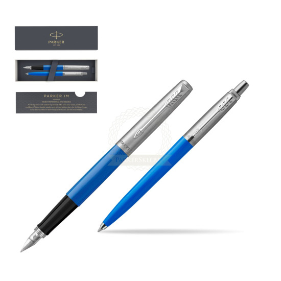 Zestaw Prezentowy Pióro Wieczne + Długopis Parker Jotter Originals Niebieski 
