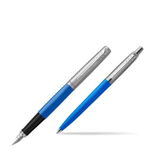Zestaw Prezentowy Pióro Wieczne + Długopis Parker Jotter Originals Niebieski