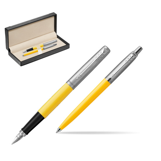 Zestaw Prezentowy Parker Pióro Wieczne + Długopis Jotter Originals Żółty w pudełku classic black