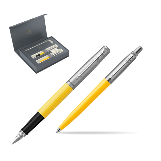 Zestaw Prezentowy Parker Pióro Wieczne + Długopis Jotter Originals Żółty w pudełku Parker Duo 2022