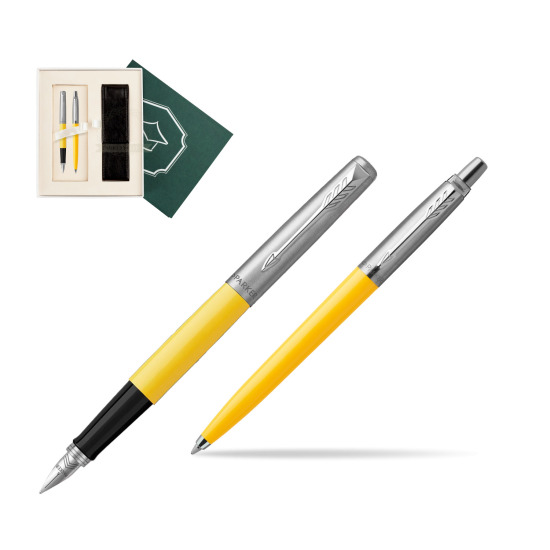 Zestaw Prezentowy Parker Pióro Wieczne + Długopis Jotter Originals Żółty w pudełku Wiedza i Nauka