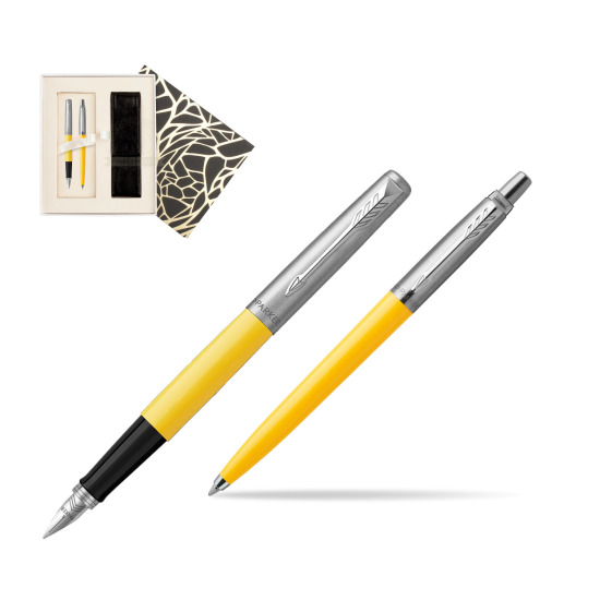 Zestaw Prezentowy Parker Pióro Wieczne + Długopis Jotter Originals Żółty w pudełku Jubileusz