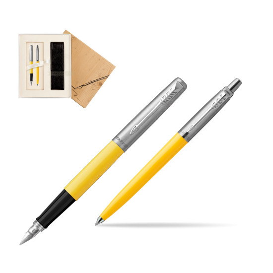 Zestaw Prezentowy Parker Pióro Wieczne + Długopis Jotter Originals Żółty w pudełku Jubileusz 2
