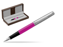 Pióro Wieczne Parker Jotter Originals Magenta w brązowym pudełku skórzanym