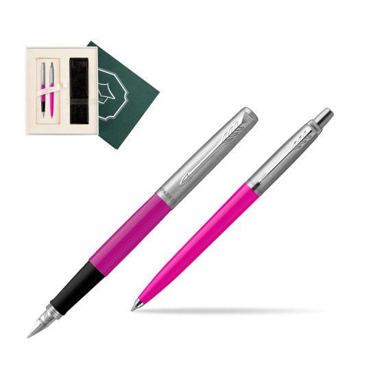 Zestaw Prezentowy Parker Pióro Wieczne + Długopis Jotter Originals Magenta w pudełku Wiedza i Nauka