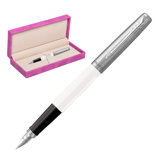 Pióro Wieczne Parker Jotter Originals Biały w pudełku zamszowym fuksja