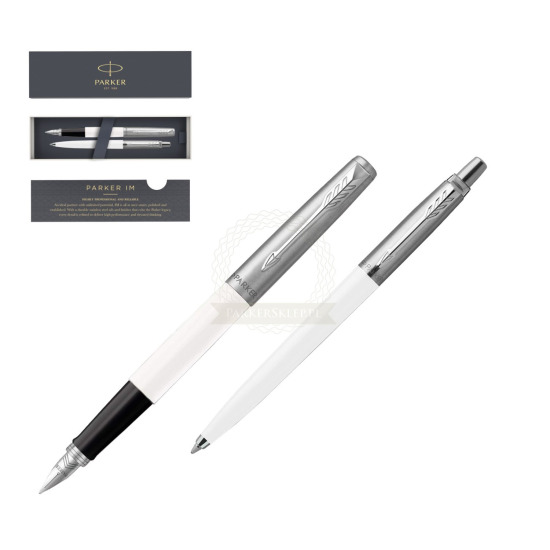 Zestaw Prezentowy Parker Pióro Wieczne + Długopis Jotter Originals Biały 