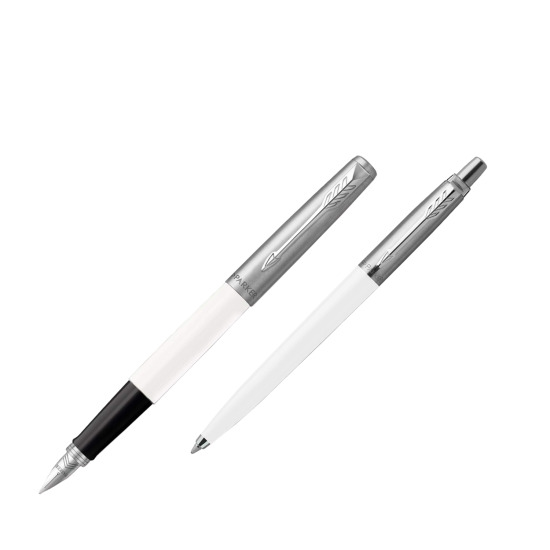 Zestaw Prezentowy Parker Pióro Wieczne + Długopis Jotter Originals Biały