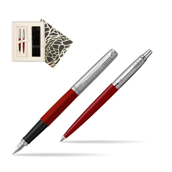 Zestaw Prezentowy Parker Pióro Wieczne + Długopis Jotter Originals Czerwony w pudełku Jubileusz