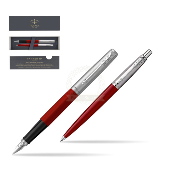 Zestaw Prezentowy Parker Pióro Wieczne + Długopis Jotter Originals Czerwony 