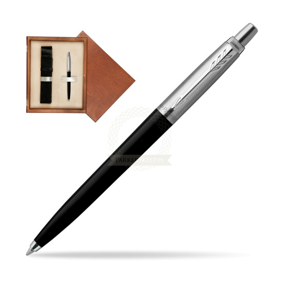 Długopis Parker Jotter Originals Czarny w pudełku drewnianym Mahoń Single Ecru