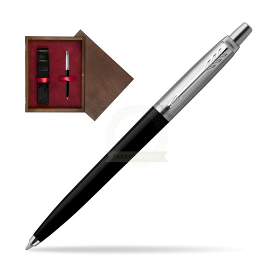 Długopis Parker Jotter Originals Czarny w pudełku drewnianym Wenge Single Bordo